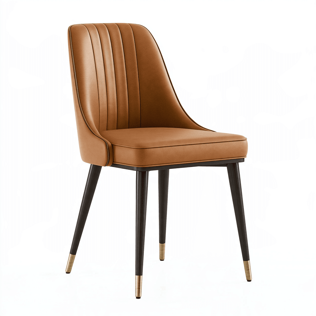 Chaise de salle à manger 50 x 60 x 88 cm aspect cuir camel style contemporain