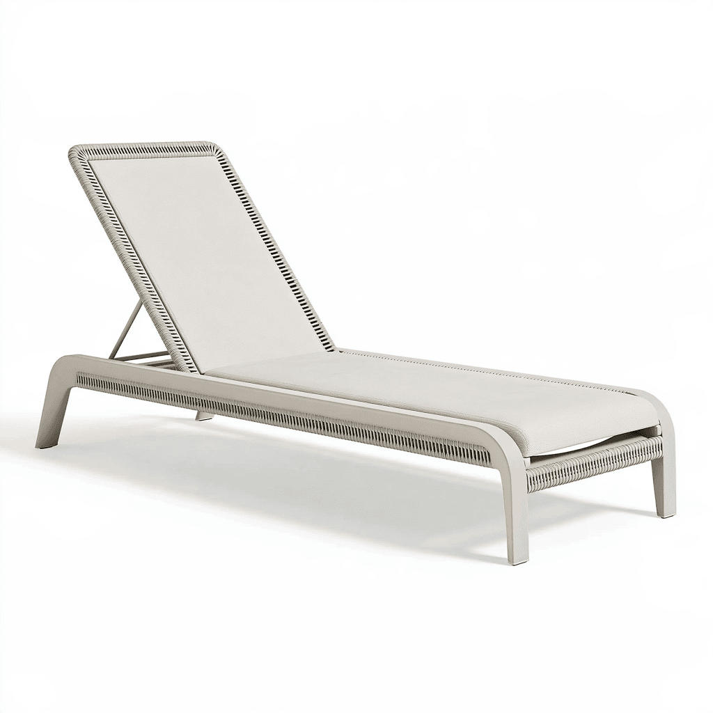 Bain de soleil 200 x 70 cm aluminium beige dossier réglable extérieur